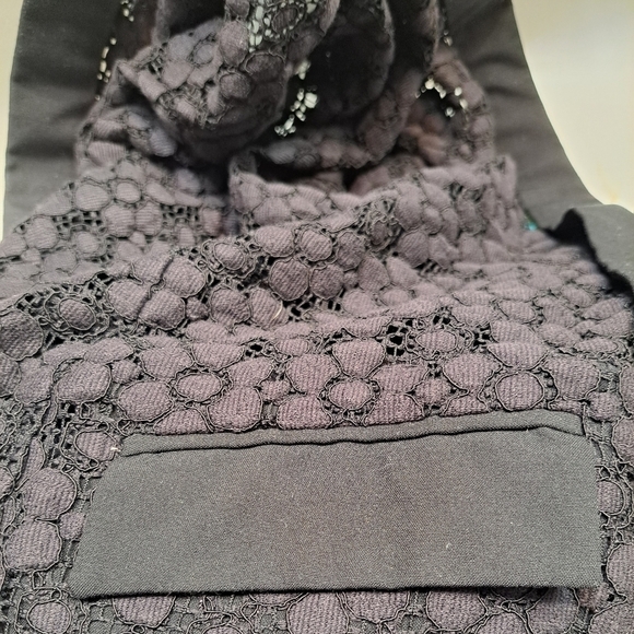 Zara Basic Collection Open Tuxedo Style Front  Embroidered Jacket   Size S - Picture 8 of 9